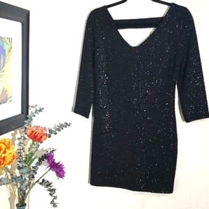 BCBG NWT BLACK SPARKLE MINI DRESS SIZE SMALL